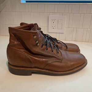 CHIPPEWA Brown Leather Men's Boots, 11.5D, MADE IN USA!
